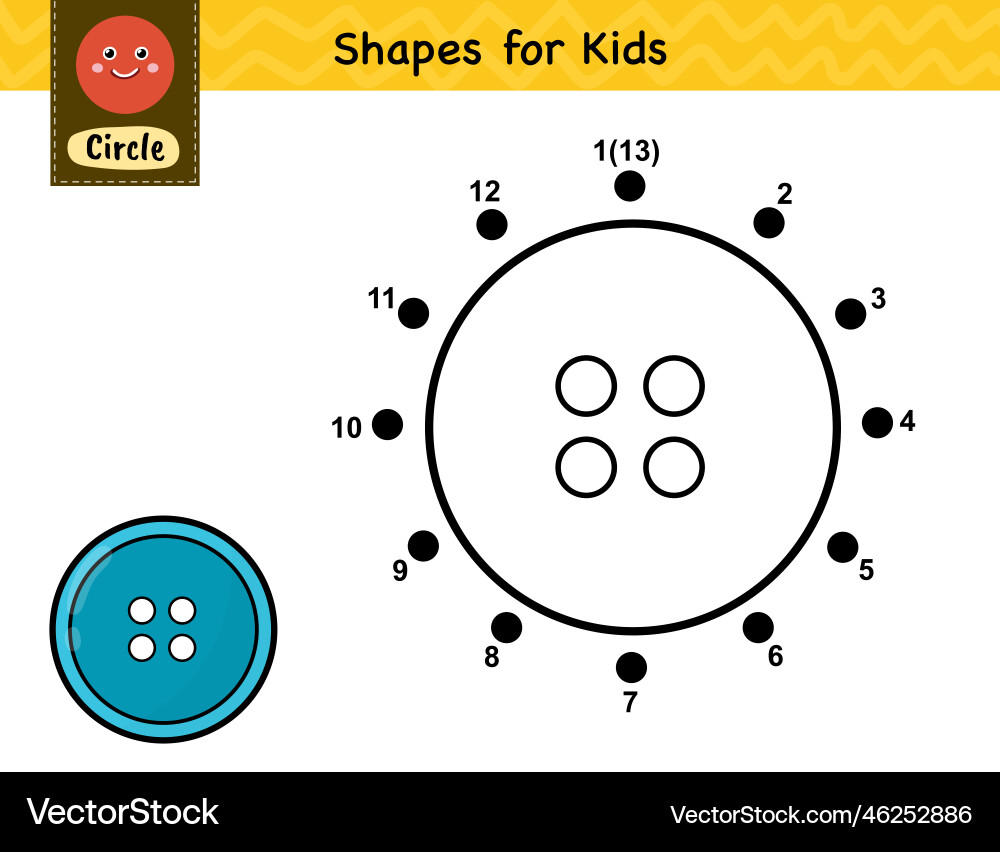Connect the dots and draw a button dot Connect the dots and draw a button dot vector image