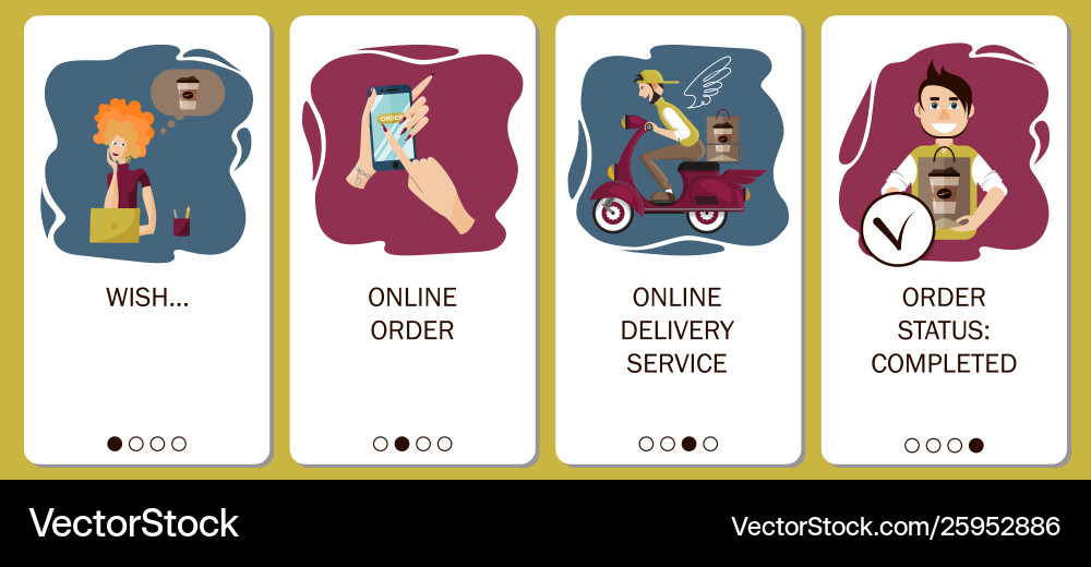 Design mobile app to onboarding screens online Vector Image