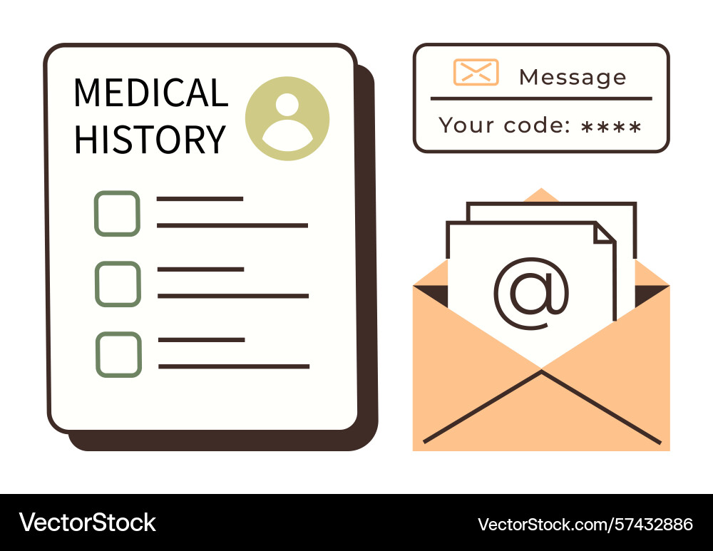 Digital medical records and secure messaging vector image