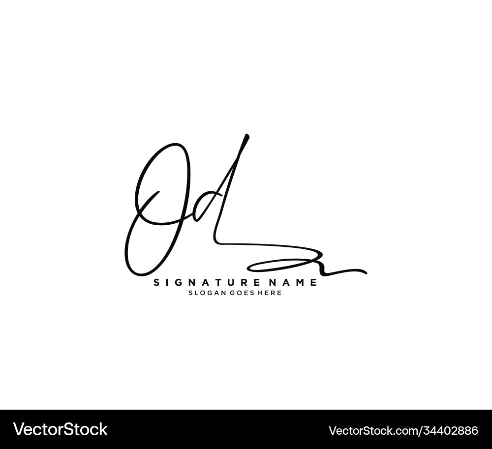 Letter od signature logo template Royalty Free Vector Image
