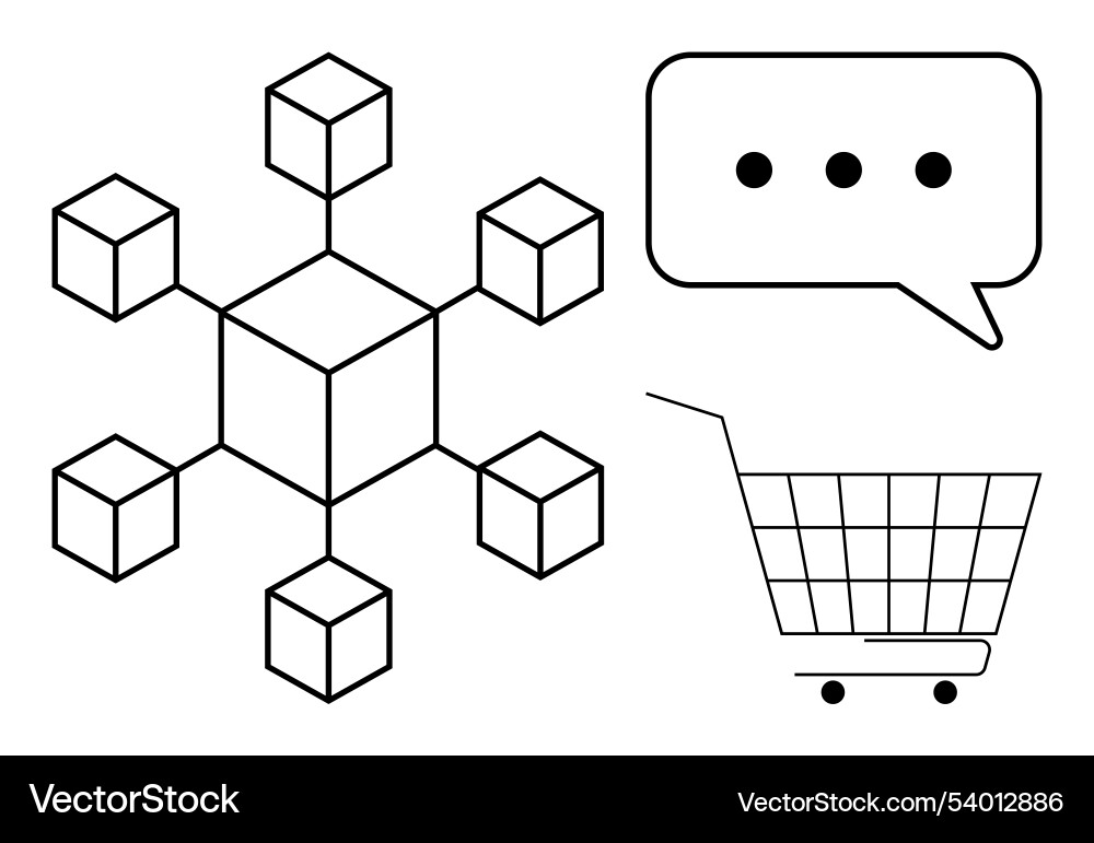 Minimalistic geometric network with speech bubble Minimalistic geometric network with speech bubble vector image