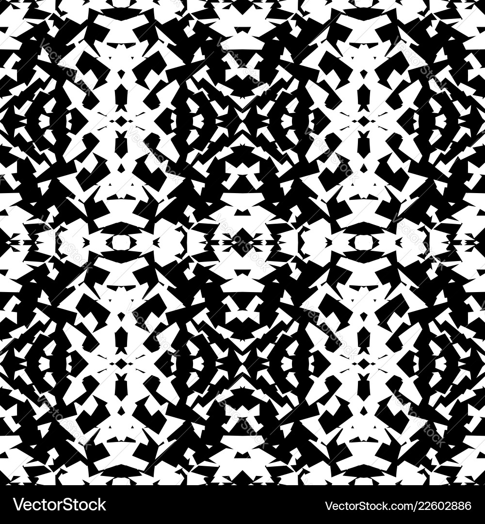 Mirrored geometric pattern repeatable monochrome Vector Image
