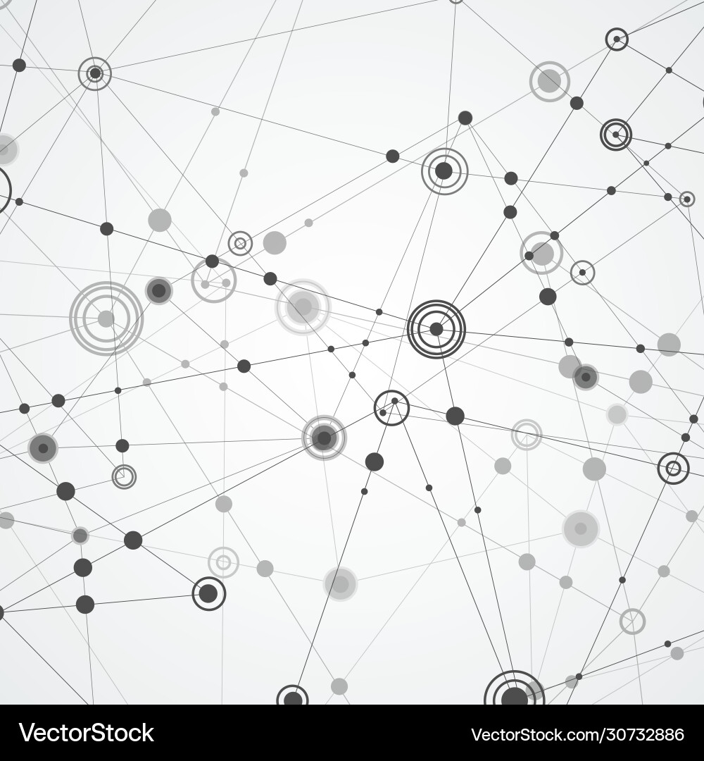 Network connection structure on white background Vector Image