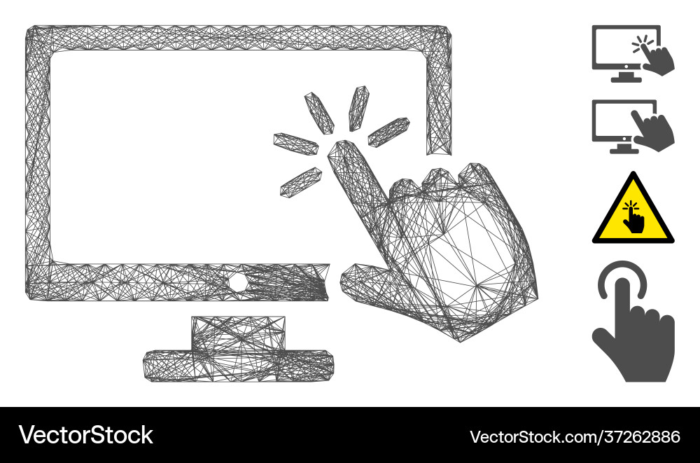 Network screen click mesh Network screen click mesh vector image