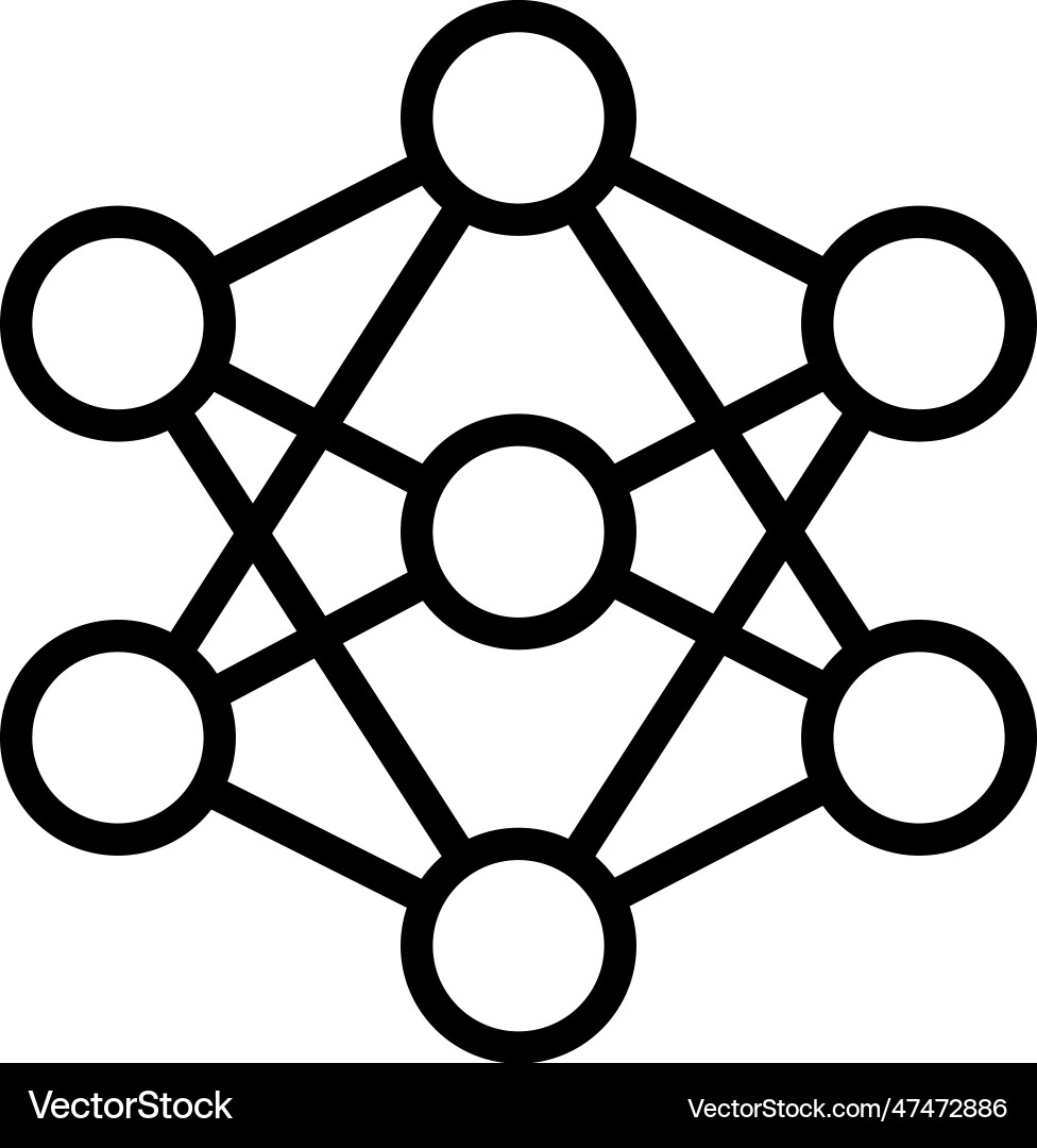 Neural network icon in outline style Neural network icon in outline style vector image