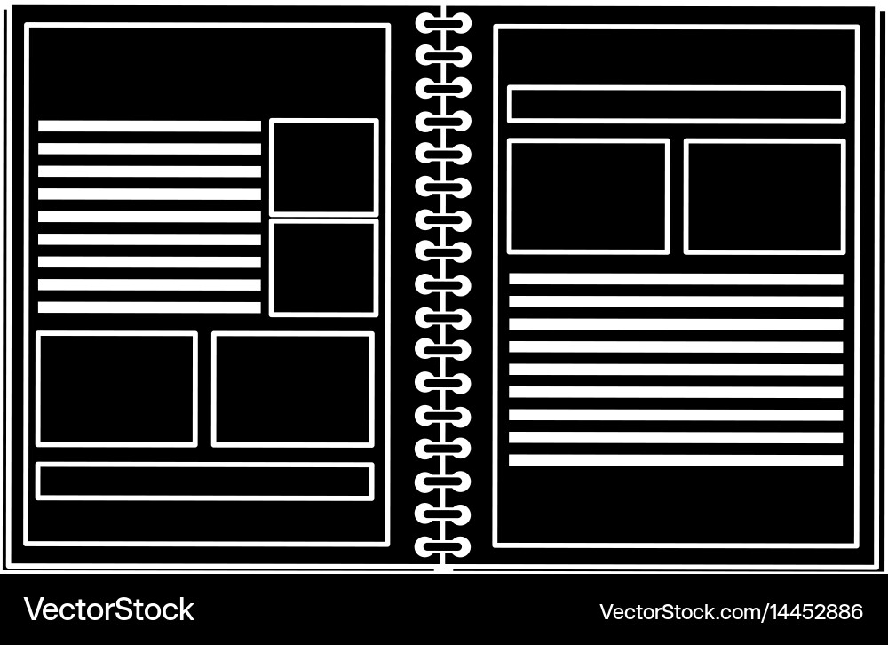 Open notebook with documents icon image vector image