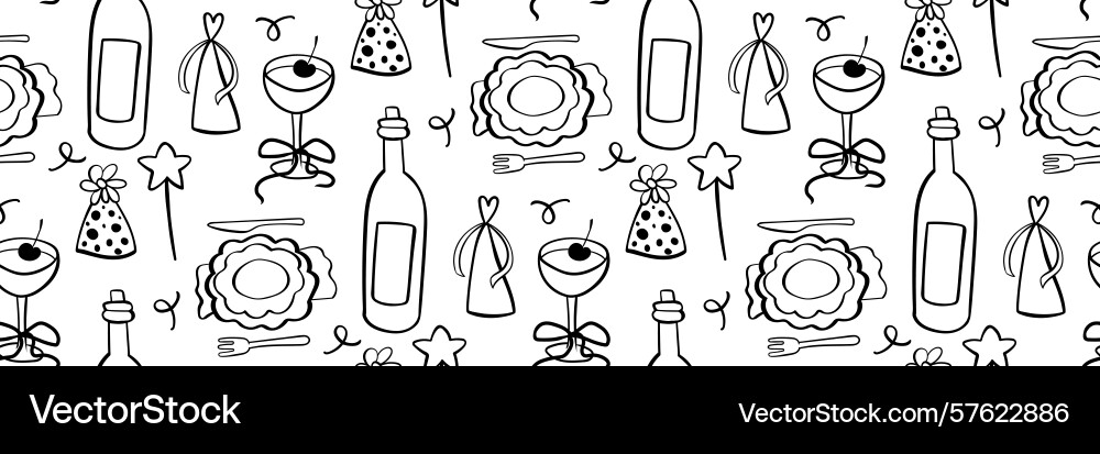 Seamless pattern with festive dinner elements Vector Image