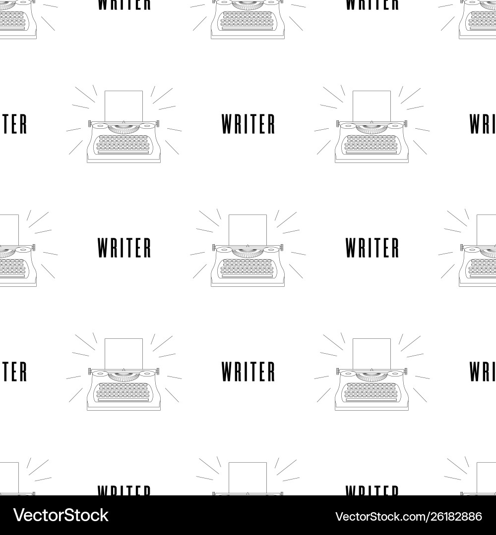 Seamless pattern with typewriter machine Seamless pattern with typewriter machine vector image