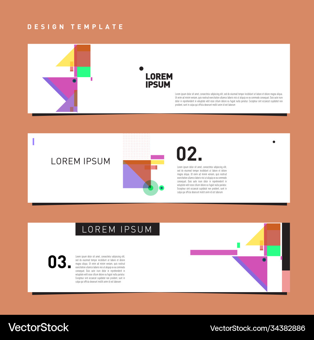 Set abstract banner web design template retro Set abstract banner web design template retro vector image