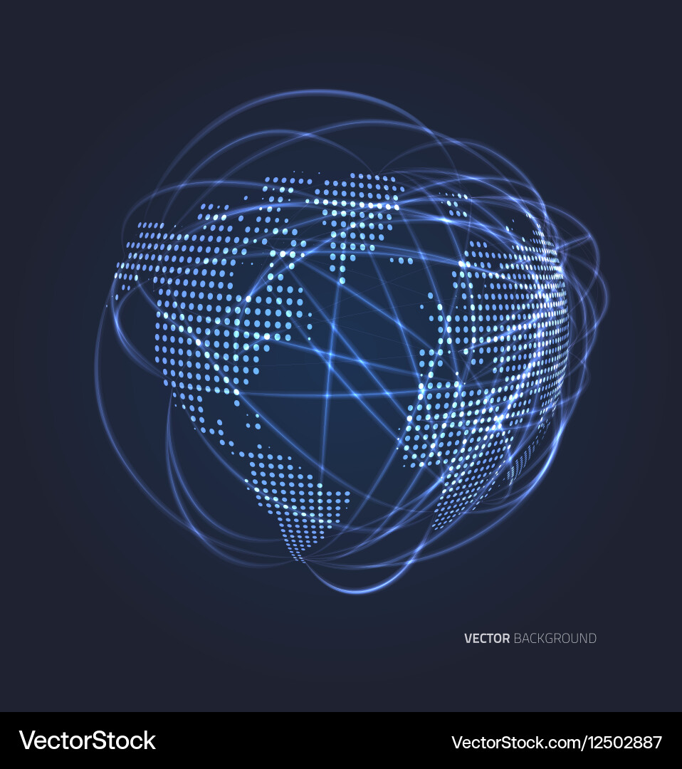 Abstract planet composed of dots Vector Image