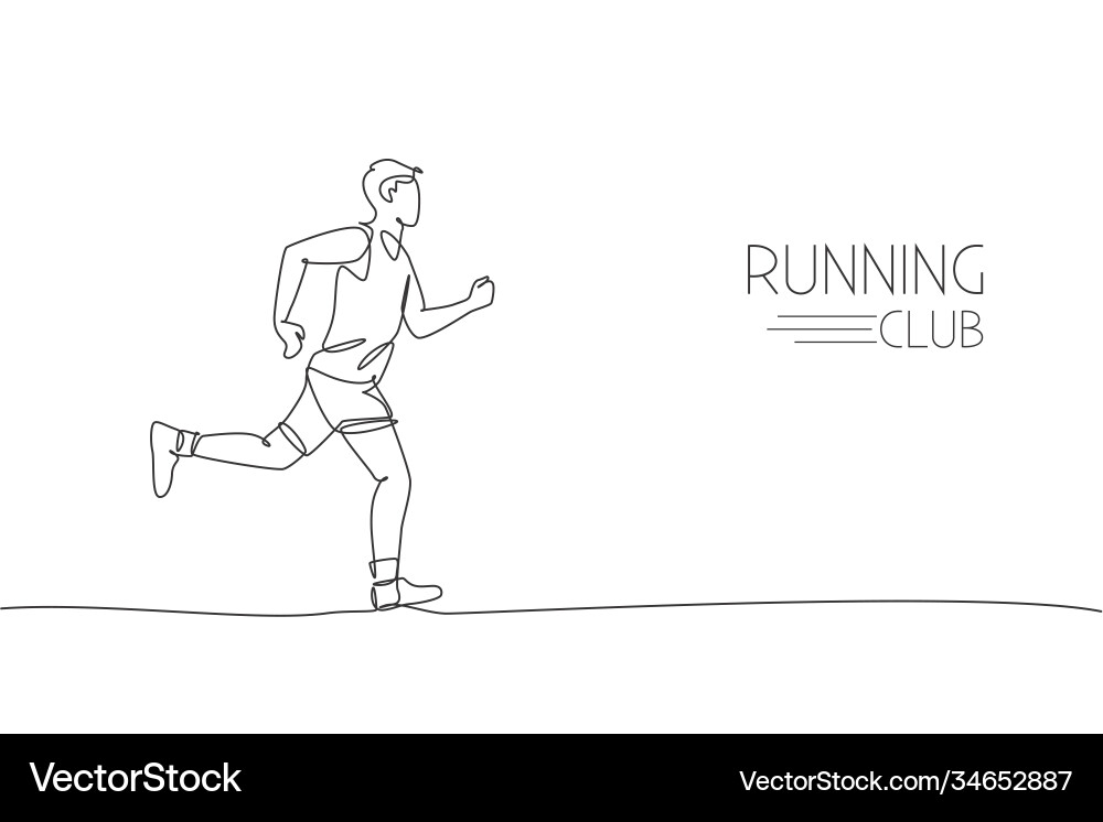 Agile Runner - Continuous Line Art vector image