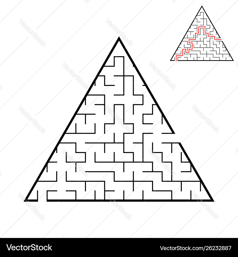 An abstract triangular labyrinth with entrance An abstract triangular labyrinth with entrance vector image