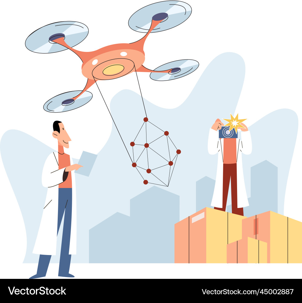 Automation and development of delivery process vector image