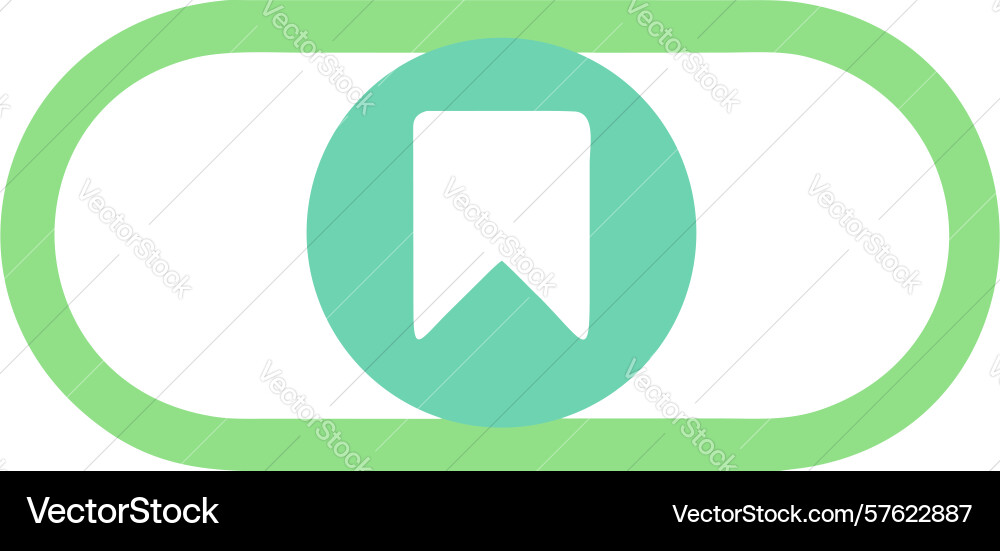 Circular bookmark ui switch toggle icon design vector image
