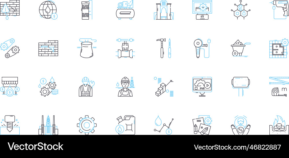 Computer engineering linear icons set coding Computer engineering linear icons set coding vector image