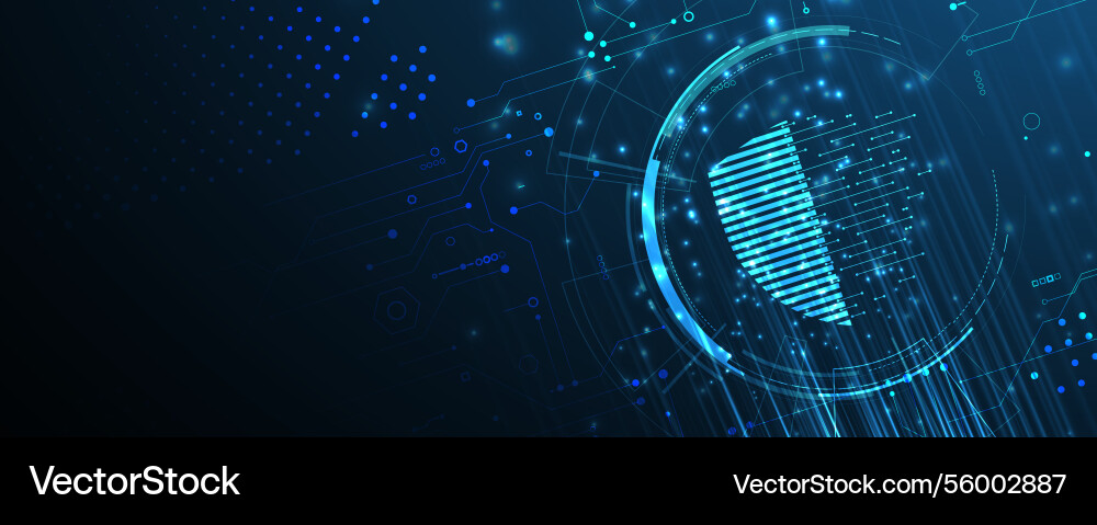 Cyber security circuit technology background vector image