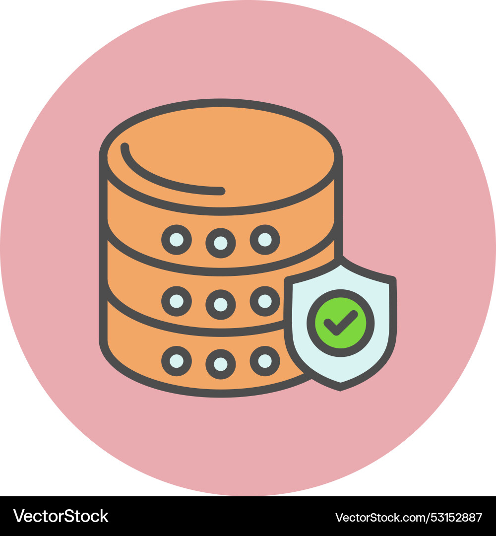 Database line filled circle icon Vector Image