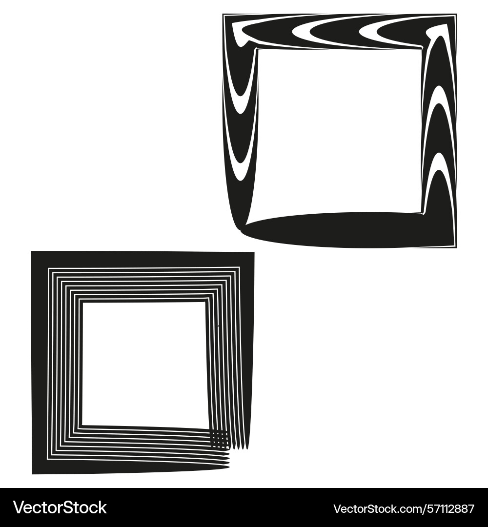 Distorted square frame abstract contour form Distorted square frame abstract contour form Vector Image