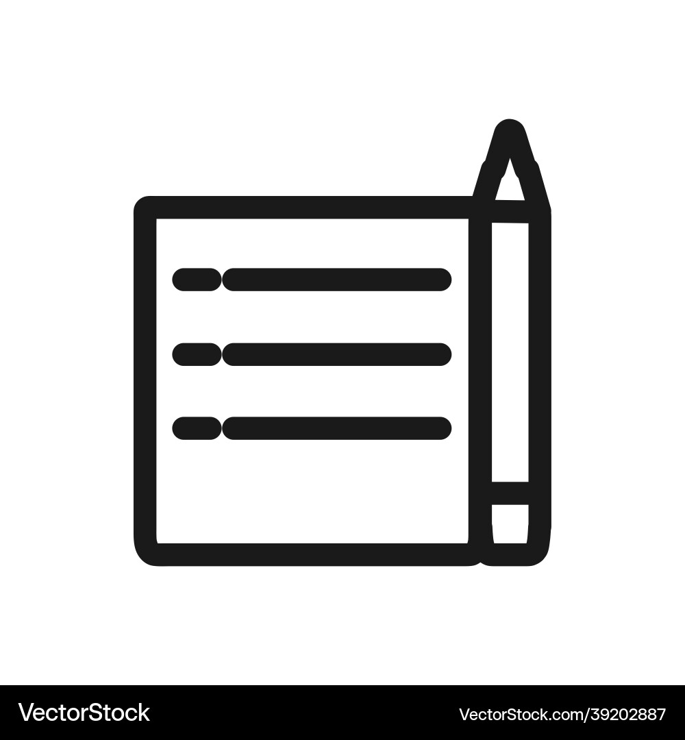 Document line icon edit isolated simple Vector Image