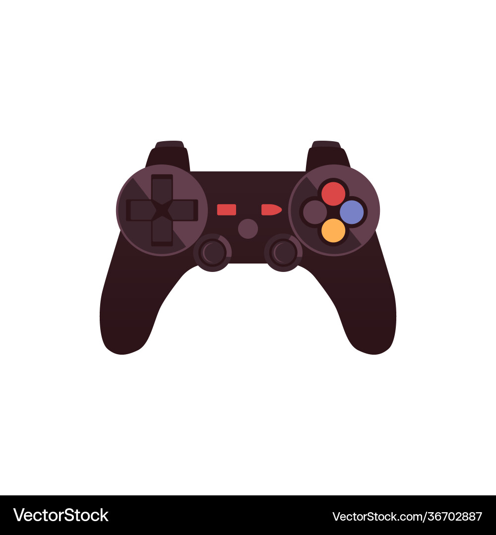 Gamepad or joystick controller with handles flat Vector Image