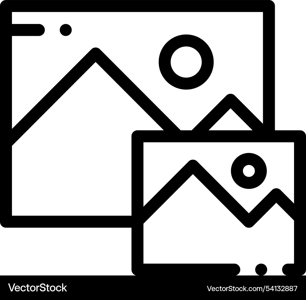 Images icon thin linear style design isolated Images icon thin linear style design isolated vector image