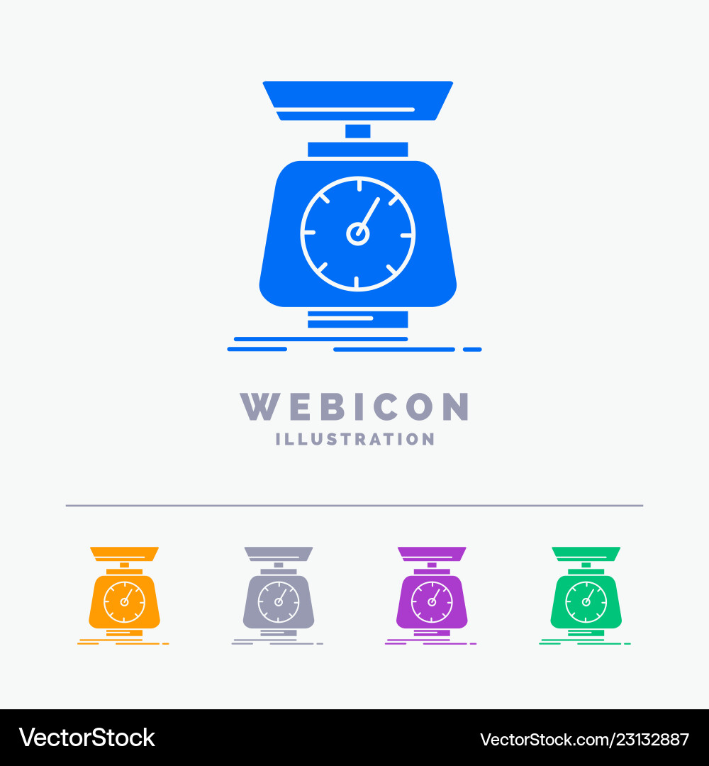 Implementation mass scale scales volume 5 color Implementation mass scale scales volume 5 color vector image