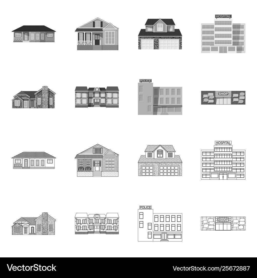 Isolated object building and front symbol Isolated object building and front symbol vector image