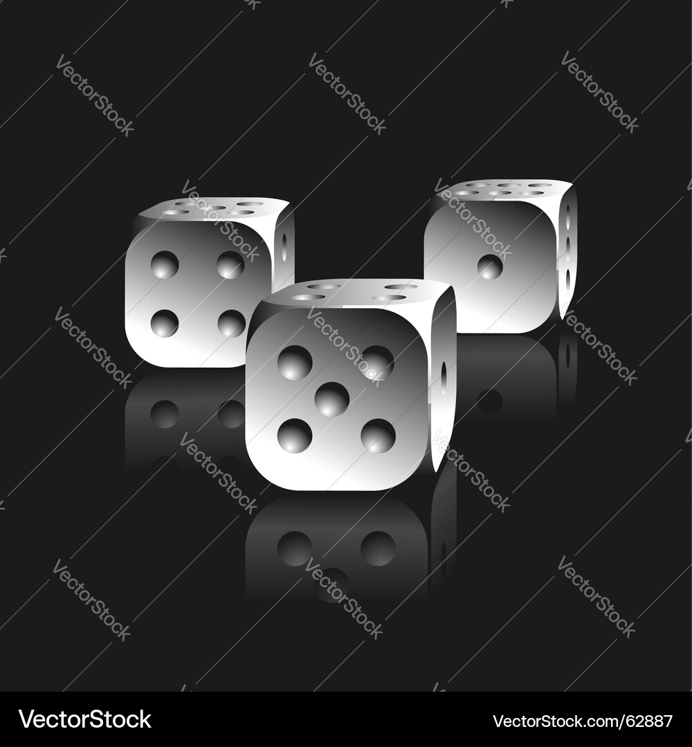 Metallic Dice Set Vector Image