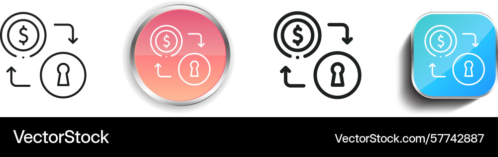 Rent icon thin linear regular and button style Rent icon thin linear regular and button style vector image