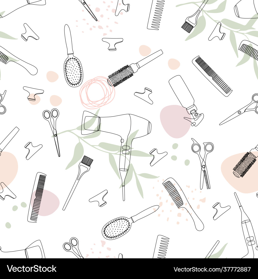 Seamless pattern with barber tools Seamless pattern with barber tools vector image