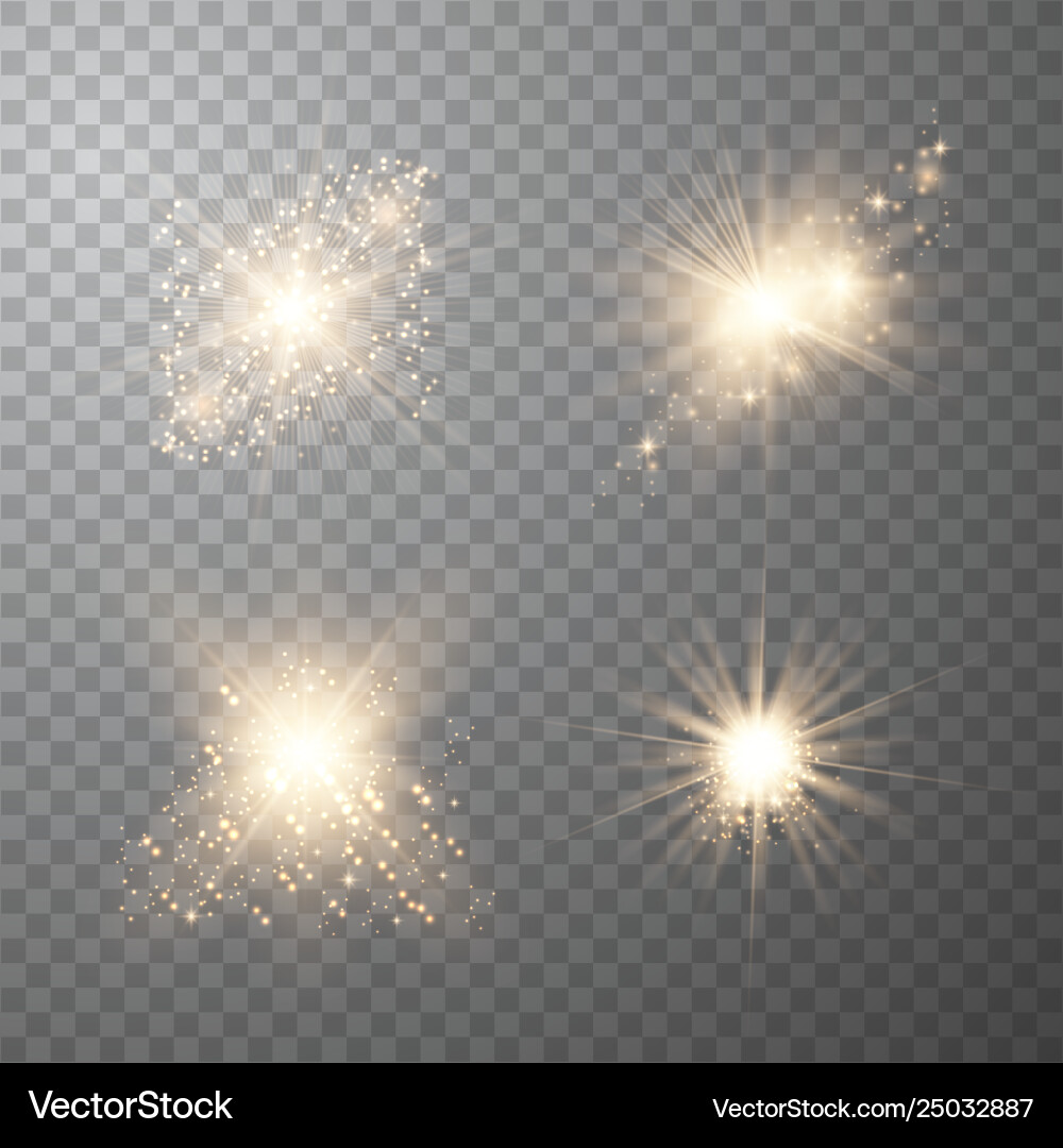 Set golden glowing lights Set golden glowing lights vector image