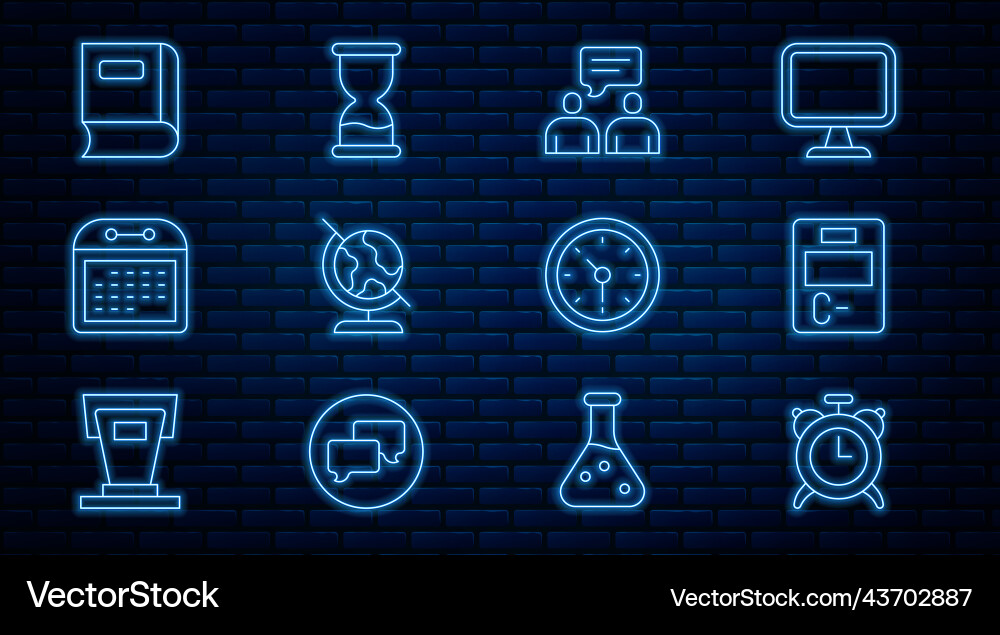 Set line alarm clock exam paper with incorrect Set line alarm clock exam paper with incorrect vector image