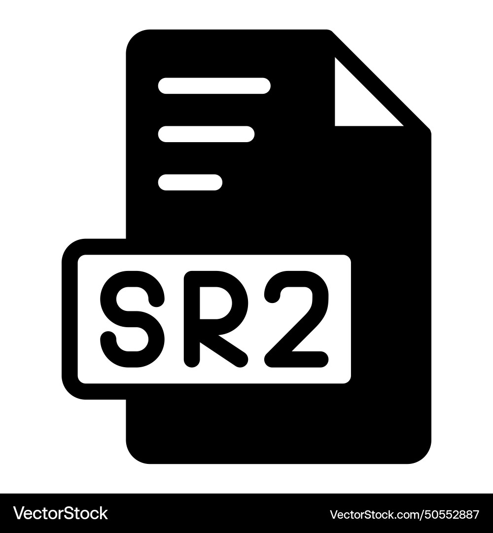 Sr2 icon glyph design image extension format file Sr2 icon glyph design image extension format file vector image