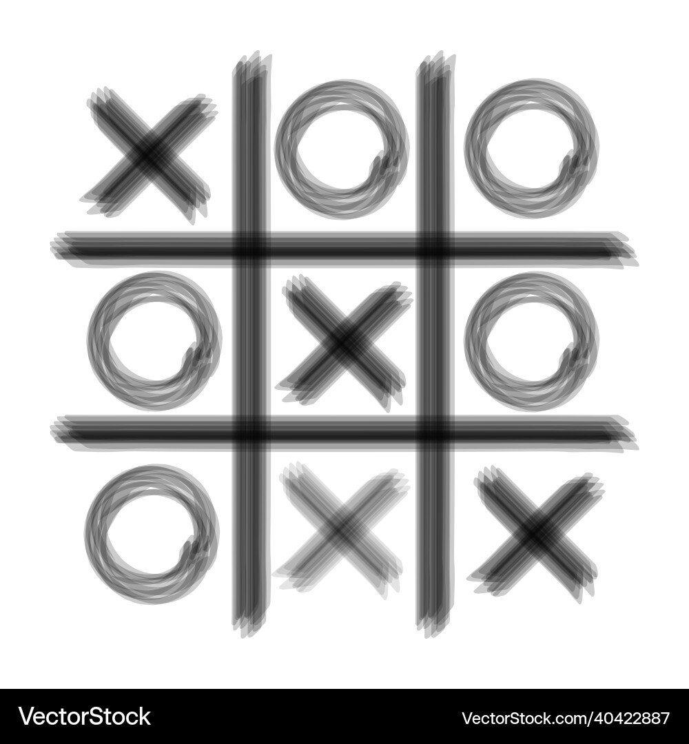 Tic-tac-toe game with cross and circle mini Tic-tac-toe game with cross and circle mini Vector Image