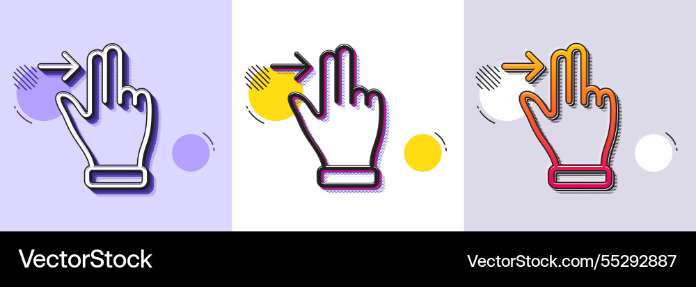 Touchscreen gesture line icon slide right arrow Touchscreen gesture line icon slide right arrow vector image