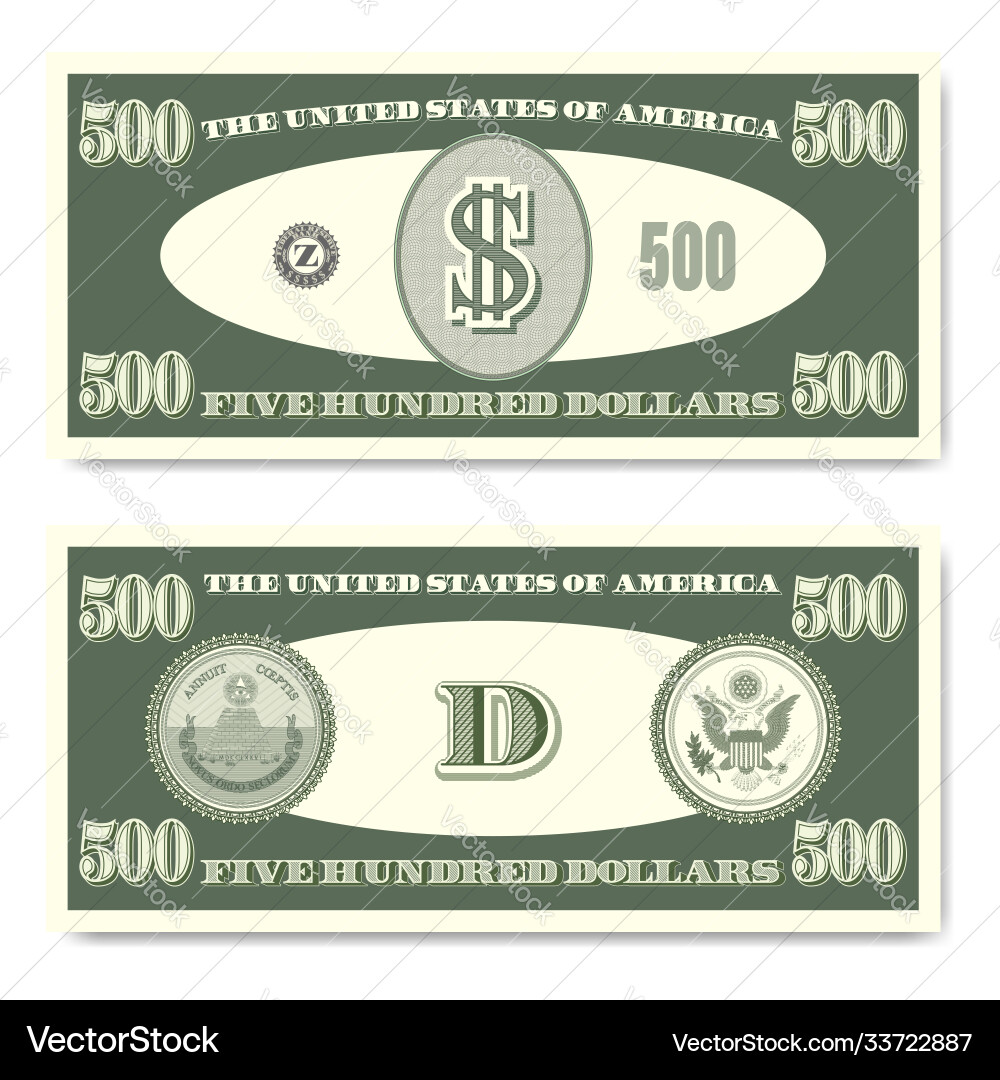 Us fictitious green paper money in denominations Us fictitious green paper money in denominations vector image