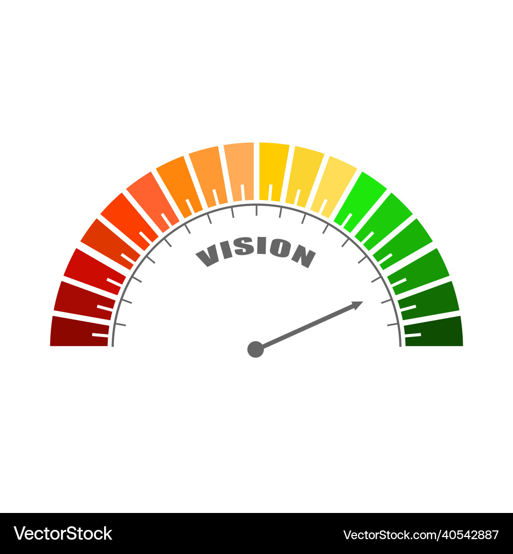 Vision measuring device with arrow and scale vector image