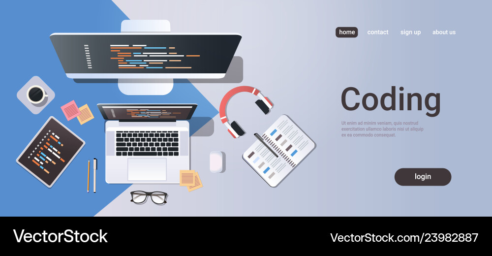 Web site design development program coding concept Web site design development program coding concept vector image
