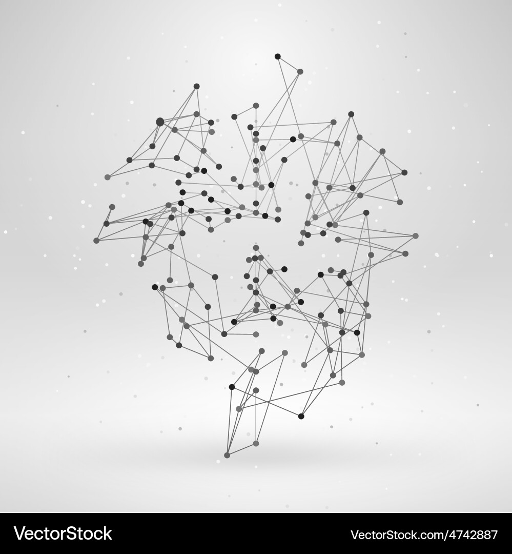 Wireframe polygonal Element abstrakt 3d Objekt vektorbild
