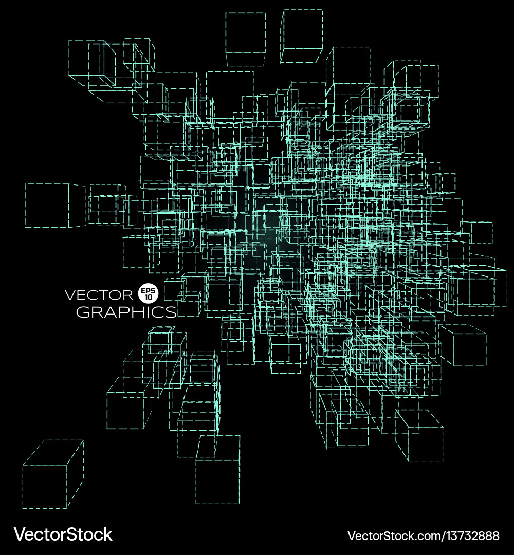 Abstract Cyber Architecture vector image