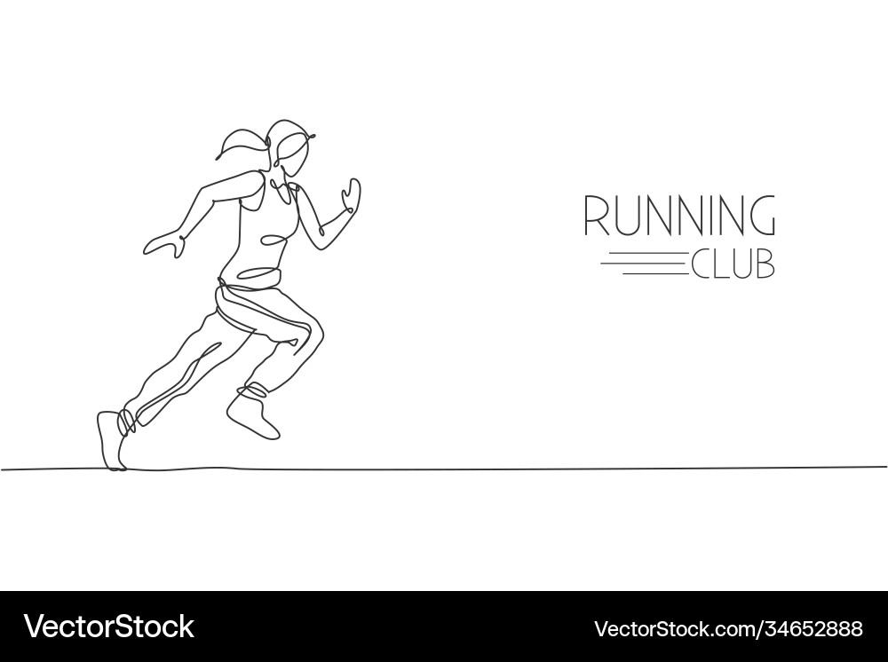 Agile Runner - Continuous Line Art vector image