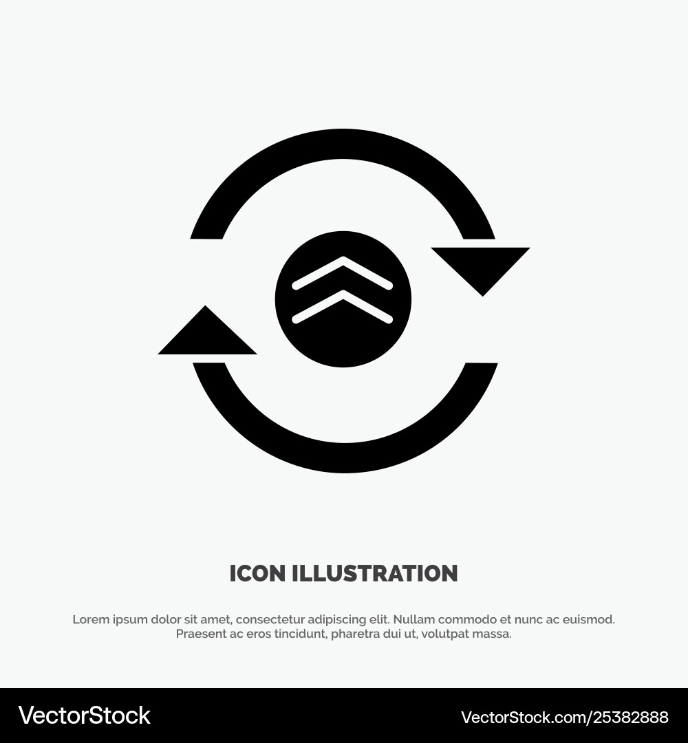 Arrow refresh reload computing solid black glyph Arrow refresh reload computing solid black glyph vector image