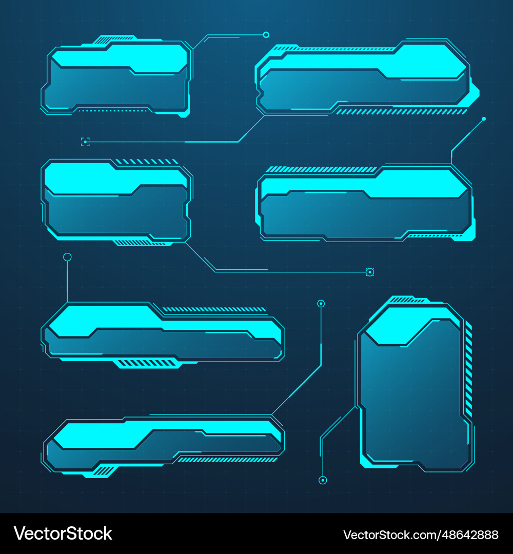 Blue futuristic hud or ui elements sci-fi user Blue futuristic hud or ui elements sci-fi user vector image