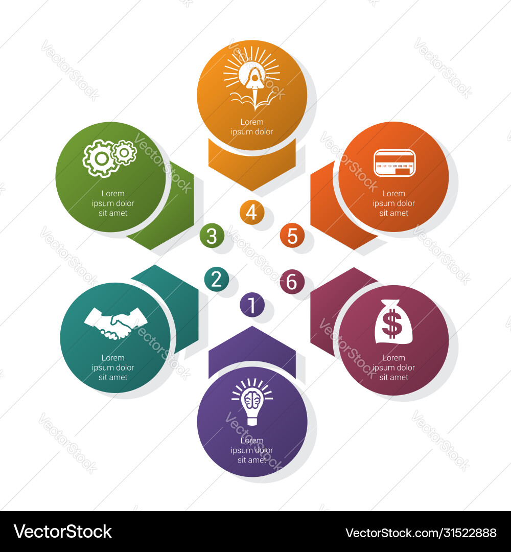 Colorful template for infographics from arrows Colorful template for infographics from arrows vector image