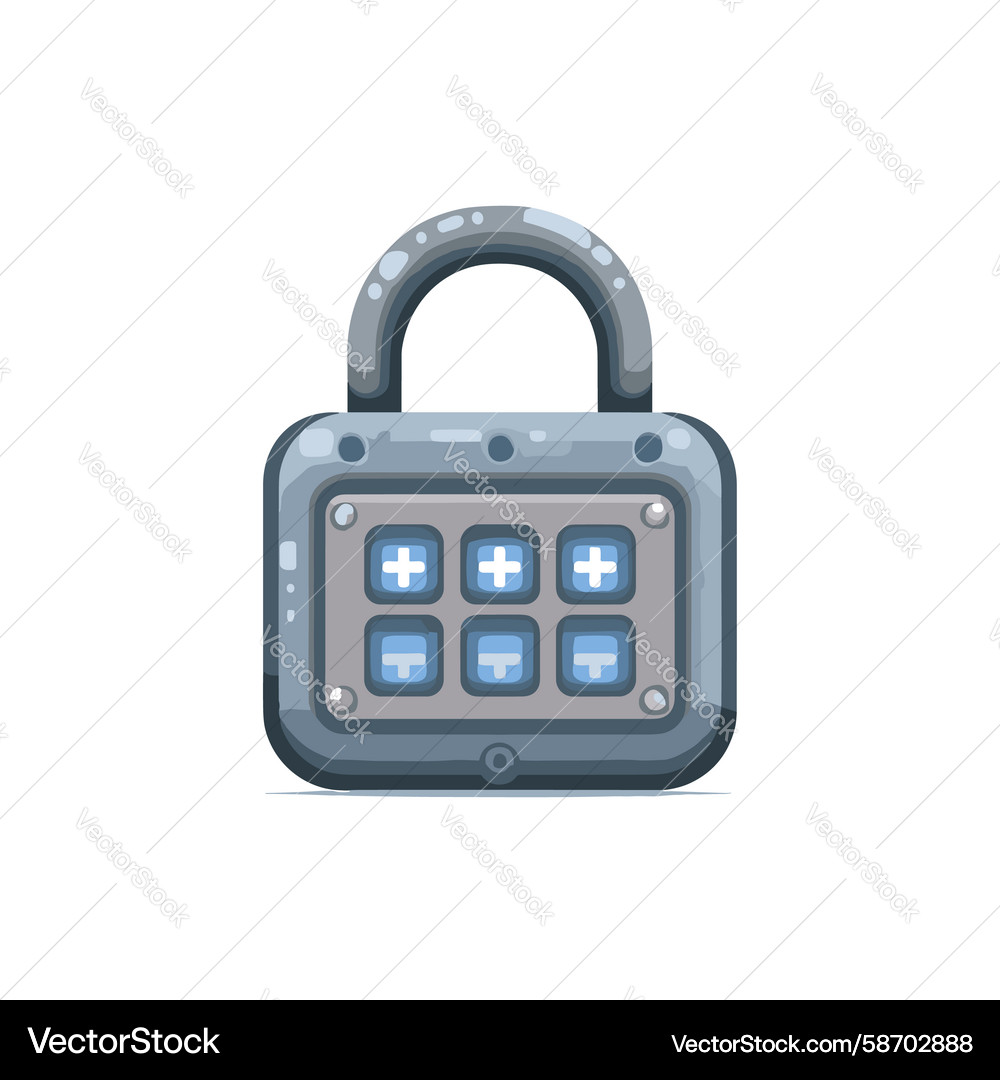 Digital Padlock with Keypad Lock Vector Image