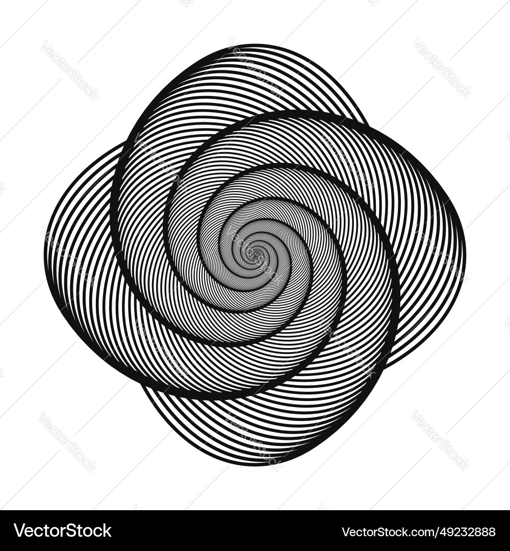 Dynamic geometric shape spiral optical pattern Dynamic geometric shape spiral optical pattern vector image