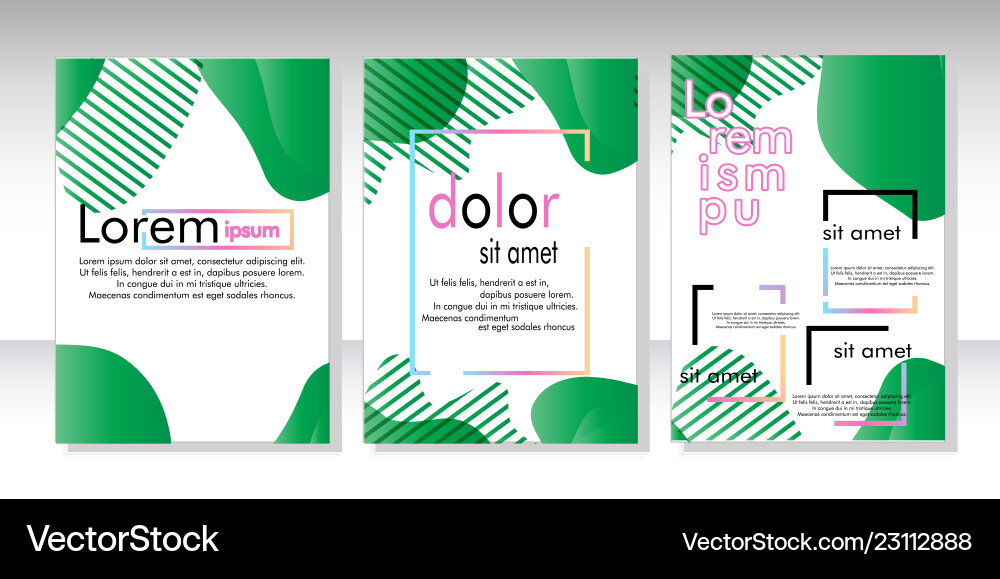 Dynamic style banner design set with fluid Vector Image