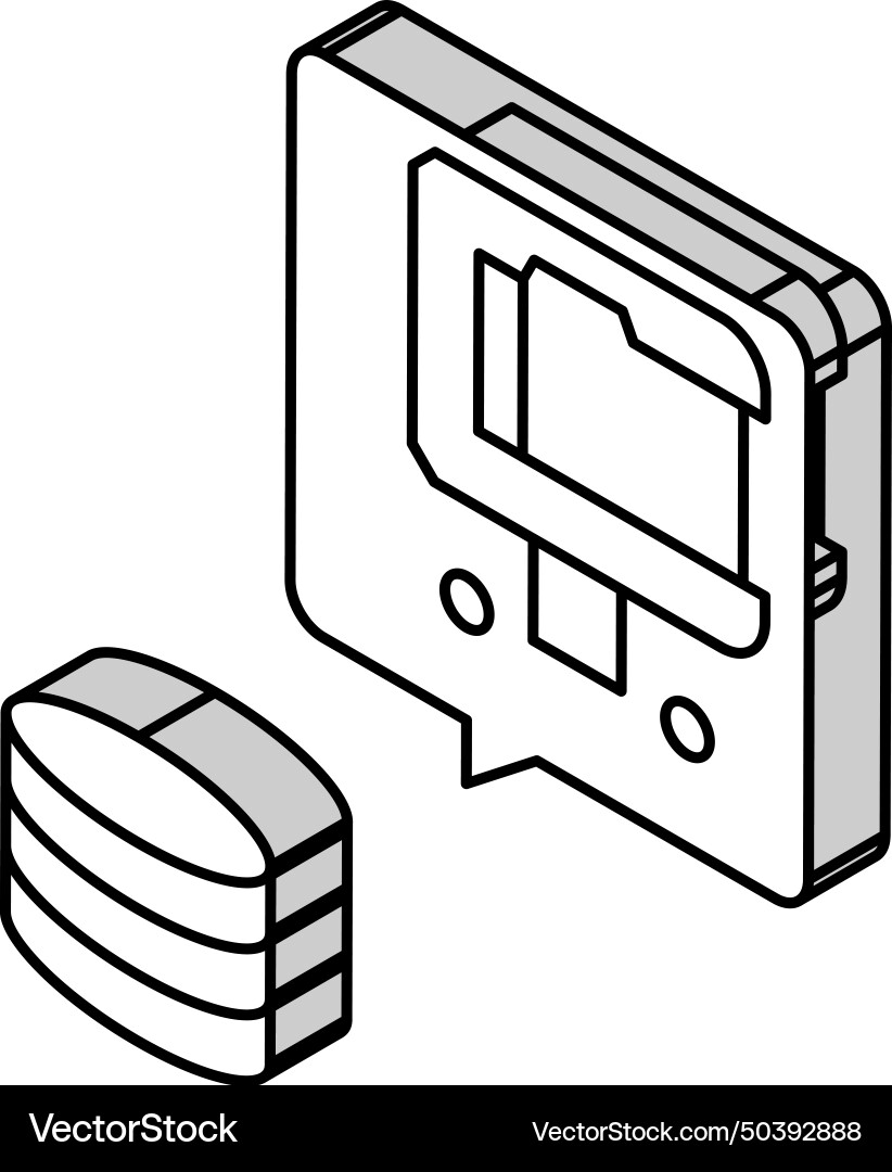 File compression digital processing isometric icon File compression digital processing isometric icon vector image