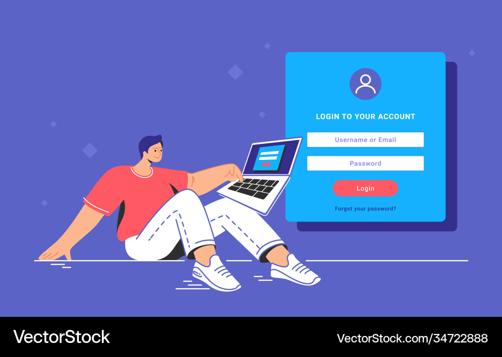 Log in and account authentication blank form Log in and account authentication blank form vector image