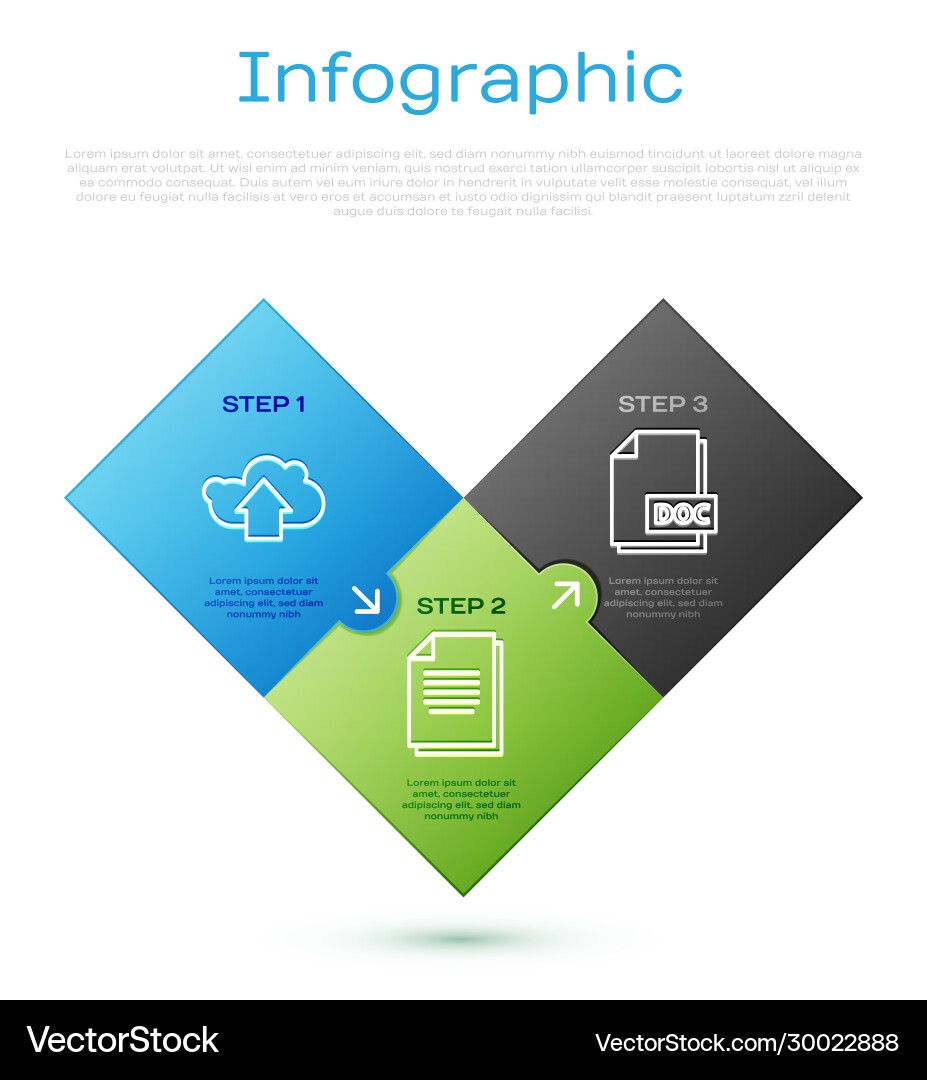 Set line cloud upload doc file document Set line cloud upload doc file document vector image